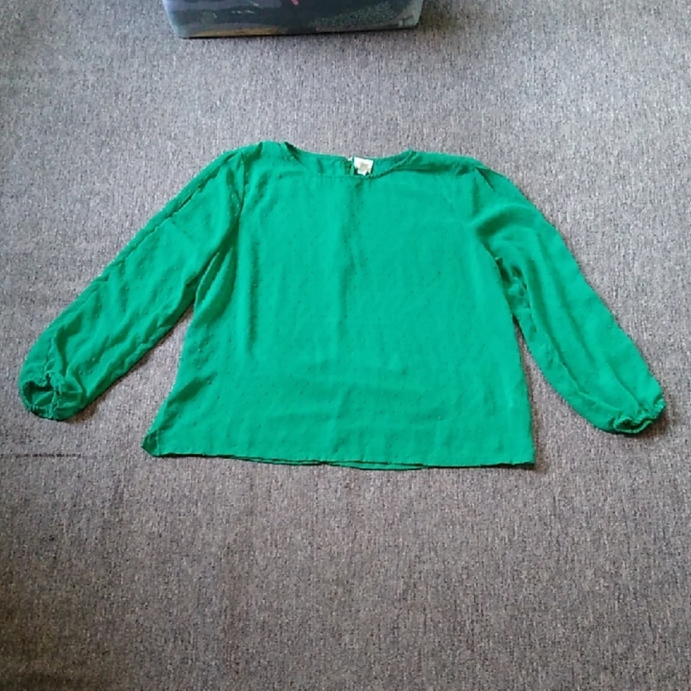J. Crew Kelly Green Cold Shoulder Top